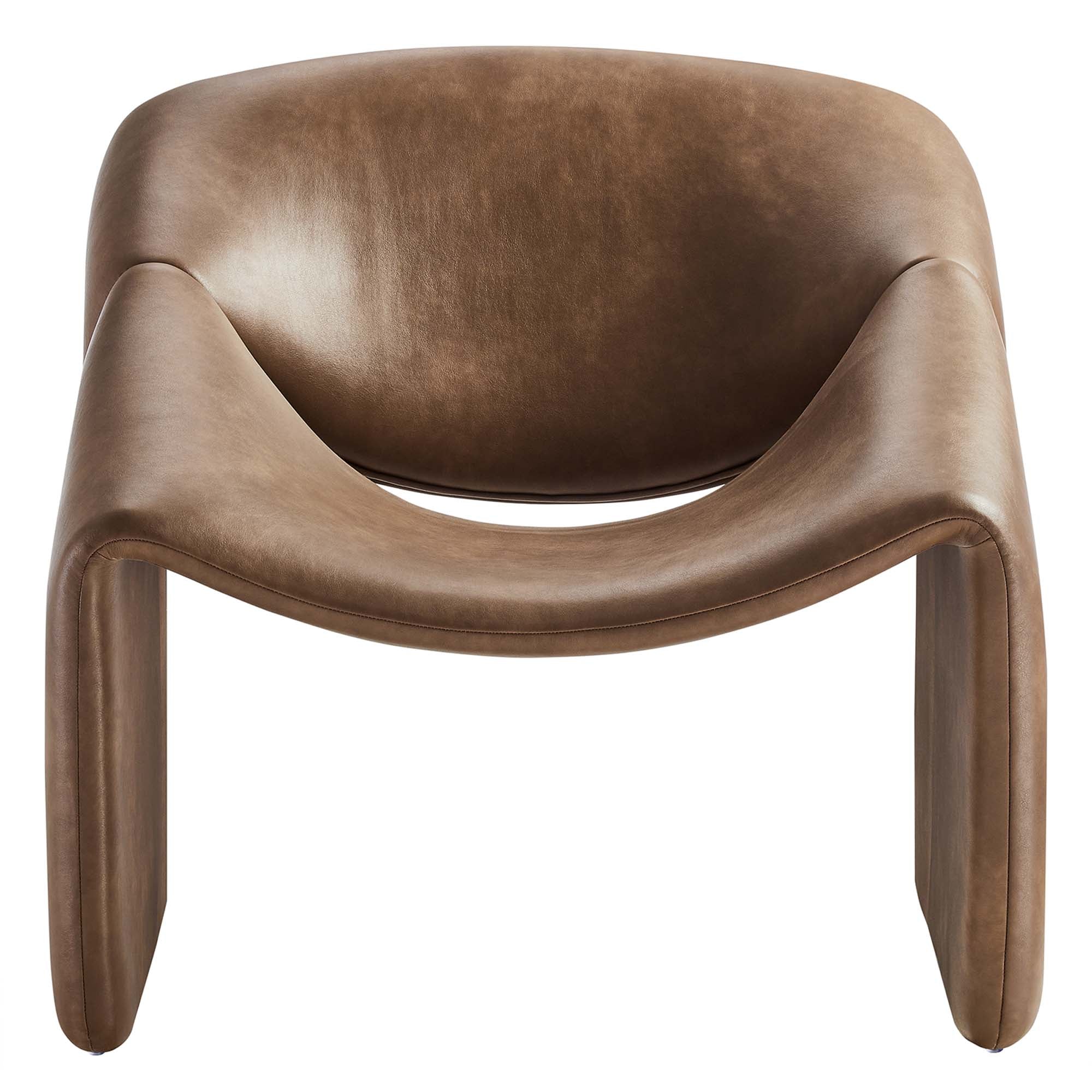 Vivi Vegan Leather Accent Chair - Brown