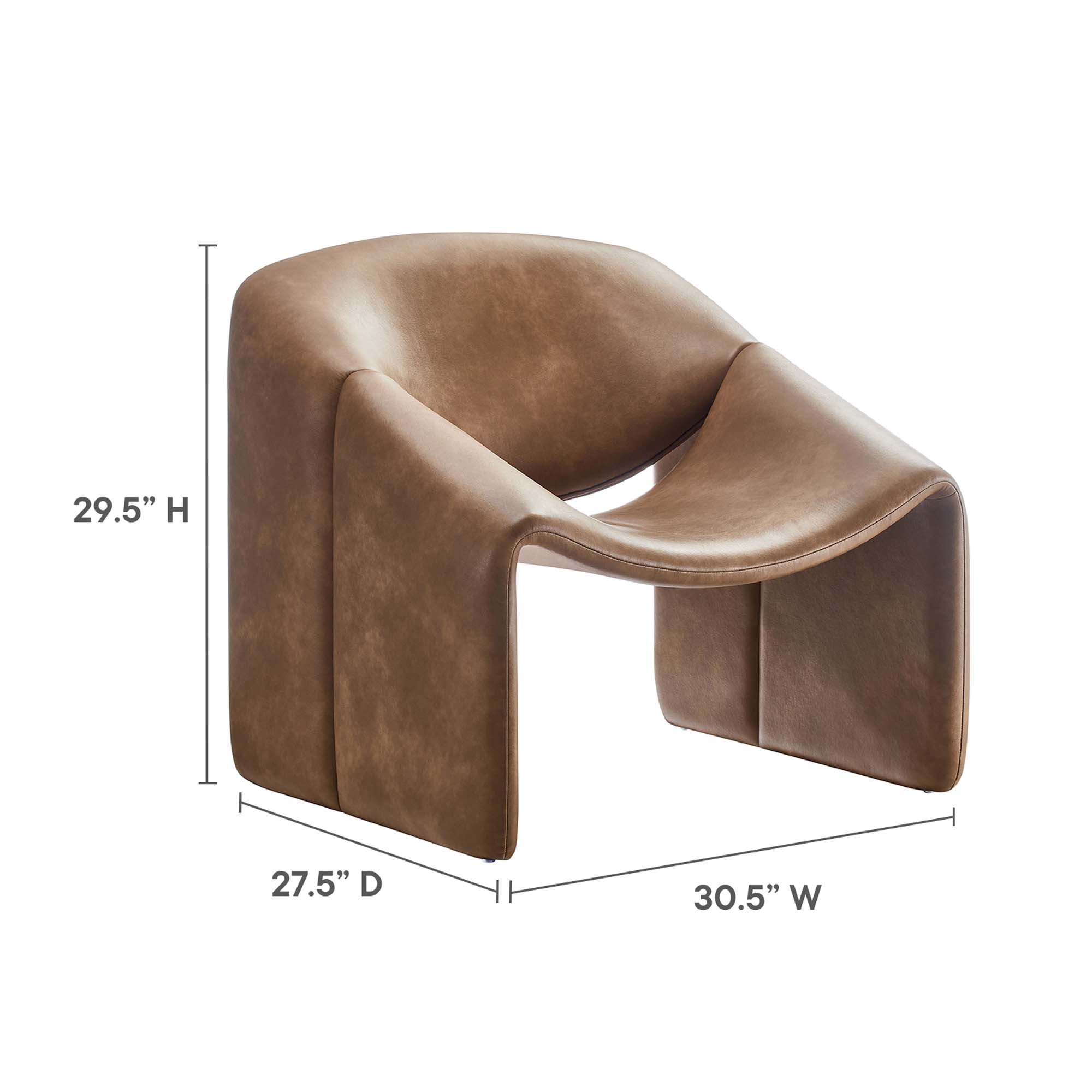 Vivi Vegan Leather Accent Chair - Brown