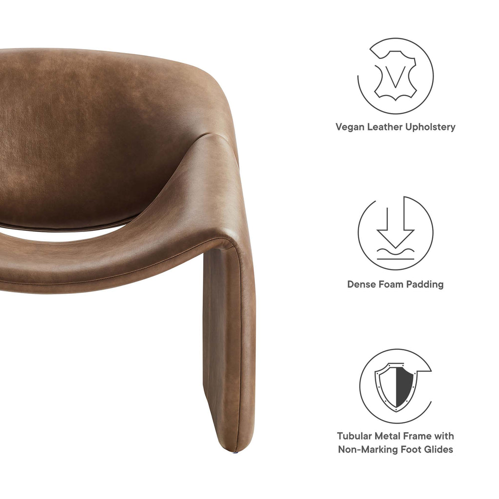 Vivi Vegan Leather Accent Chair - Brown