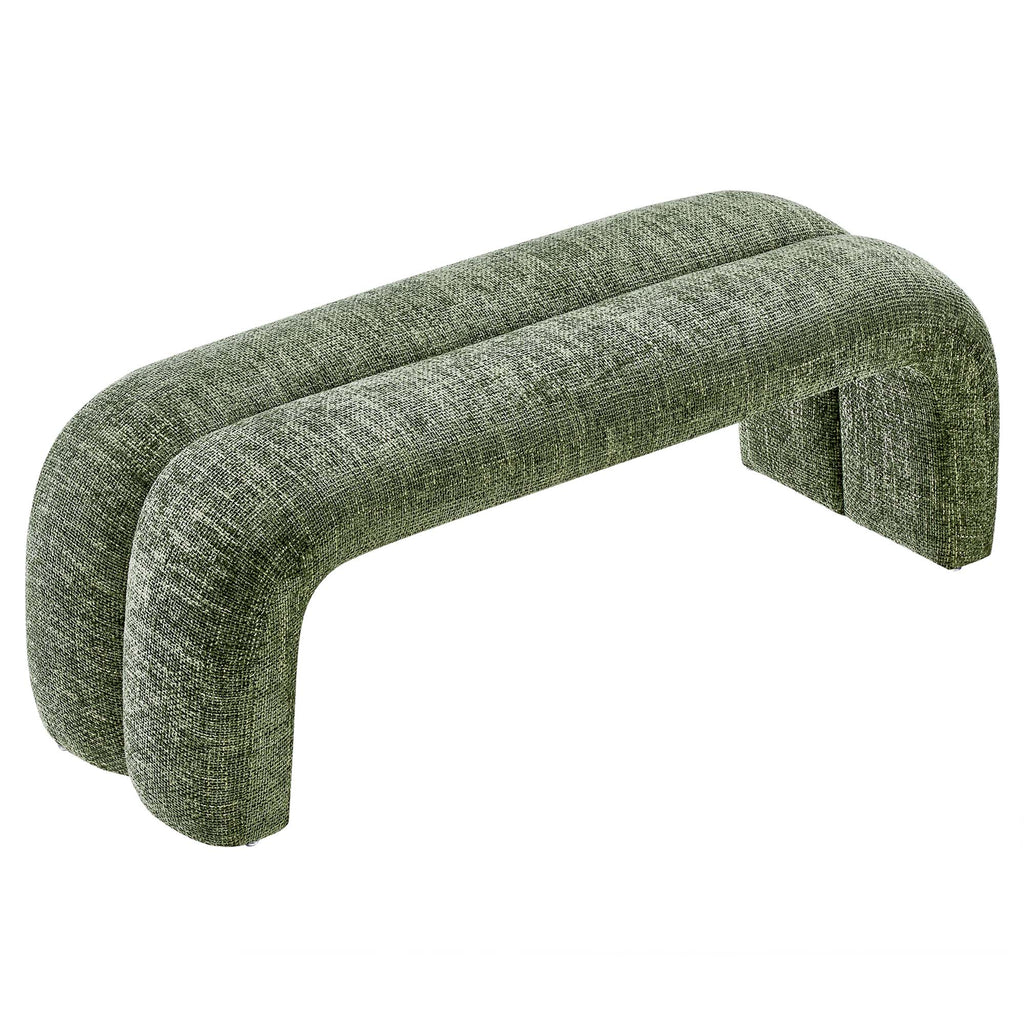 Dax 50.5" Chenille Upholstered Accent Bench - Basil