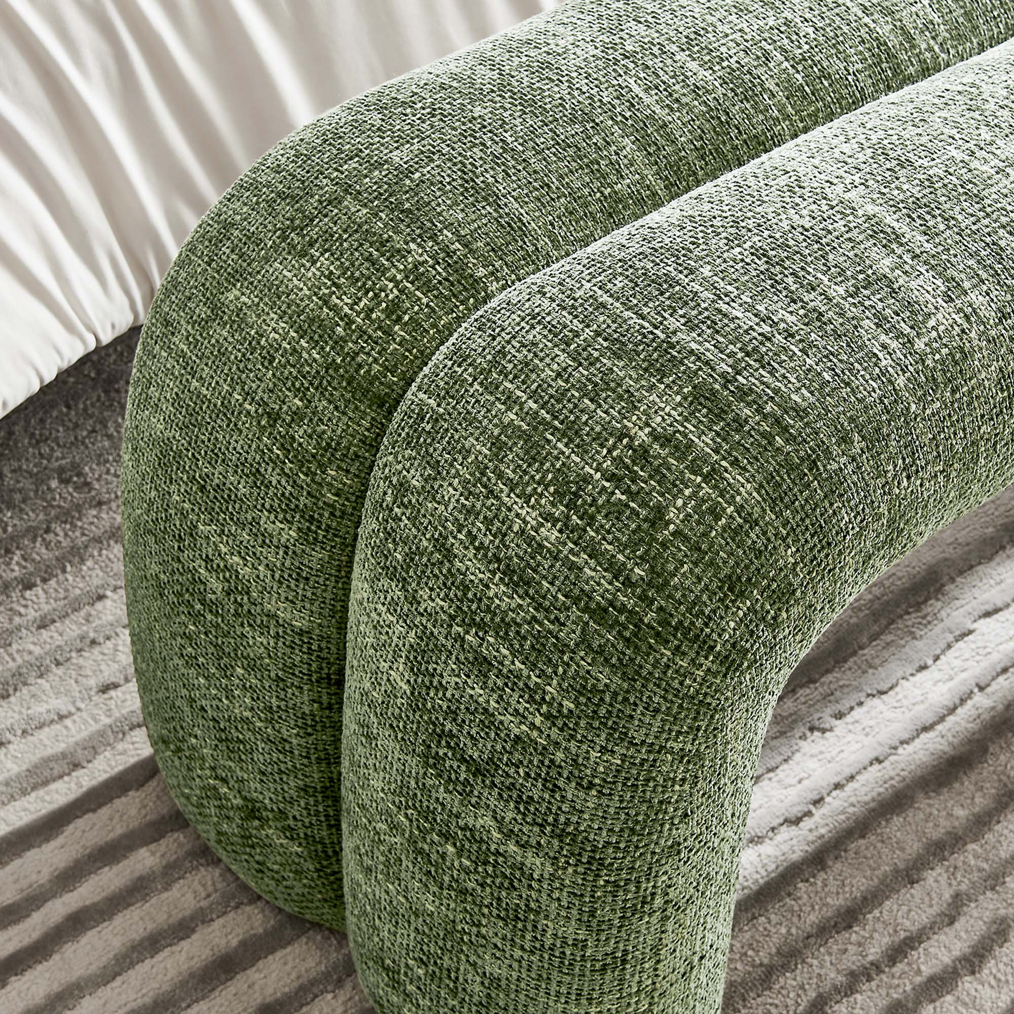 Dax 50.5" Chenille Upholstered Accent Bench - Basil