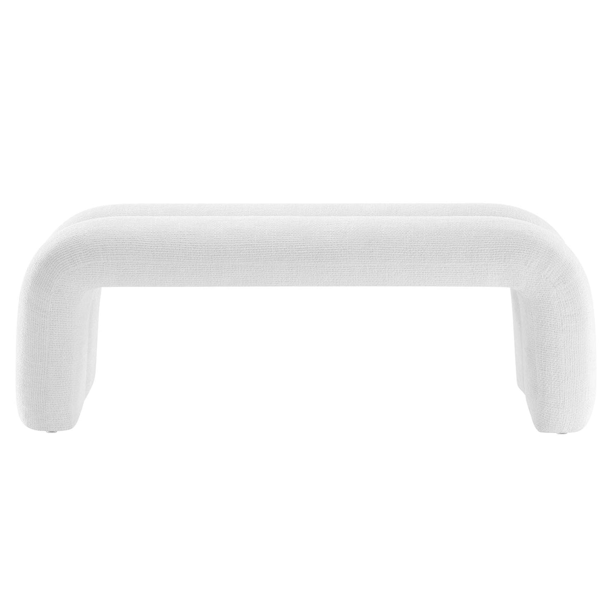 Dax 50.5" Chenille Upholstered Accent Bench - Frost