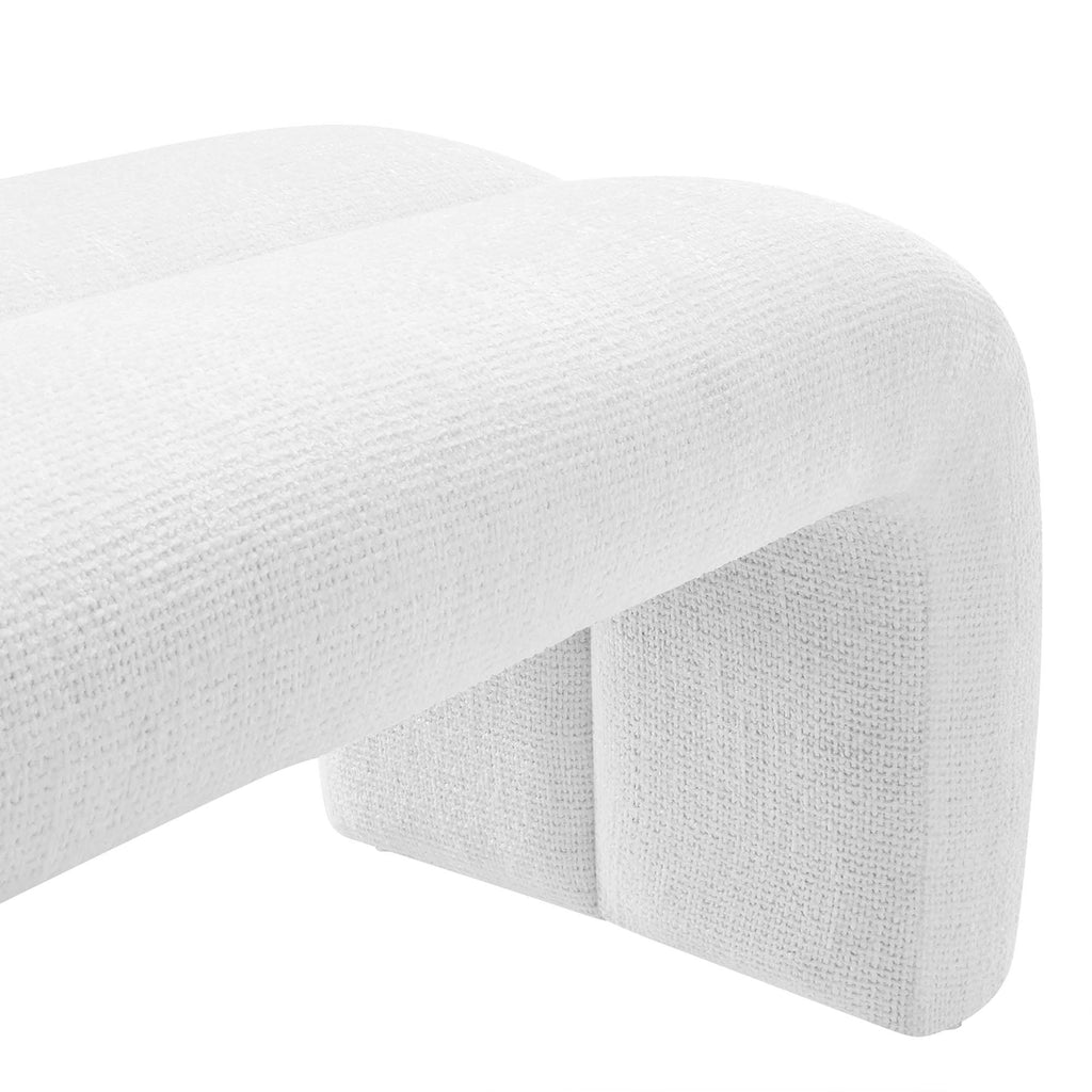 Dax 50.5" Chenille Upholstered Accent Bench - Frost