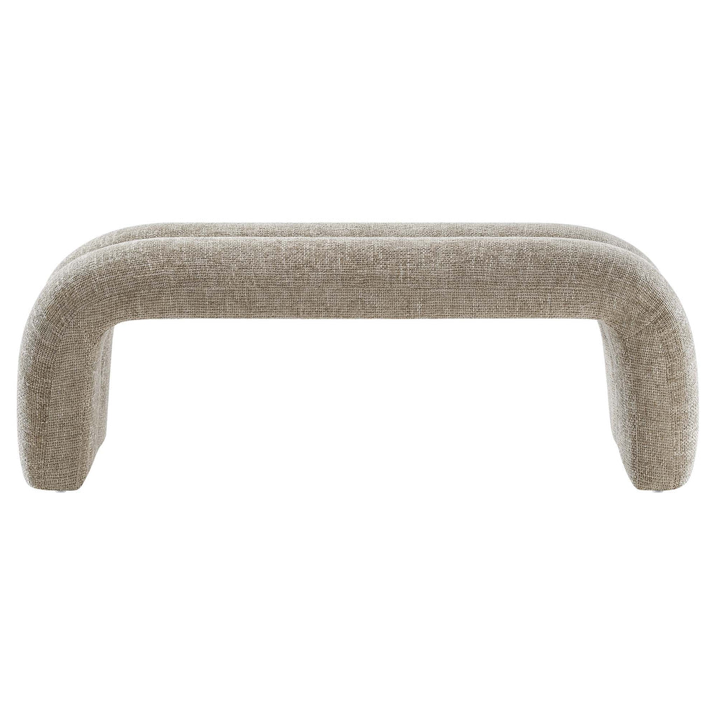 Dax 50.5" Chenille Upholstered Accent Bench - Khaki