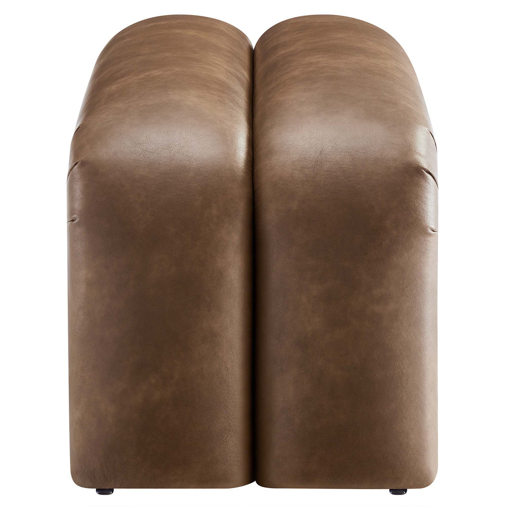 Dax 50.5" Vegan Leather Upholstered Accent Bench - Brown