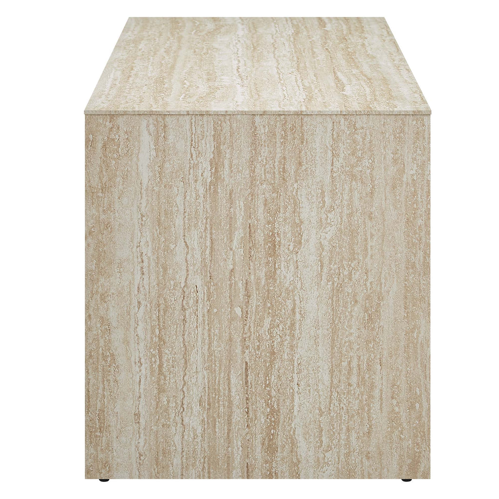 Mirella 53.5" Faux Travertine Bench