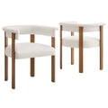 Imogen Performance Velvet Barrel Dining Chairs Set of 2 - Alabaster Deep Brown