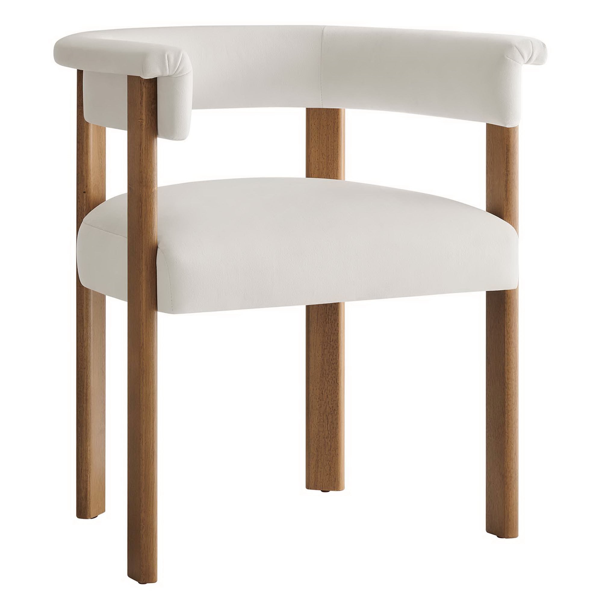 Imogen Performance Velvet Barrel Dining Chairs Set of 2 - Alabaster Deep Brown