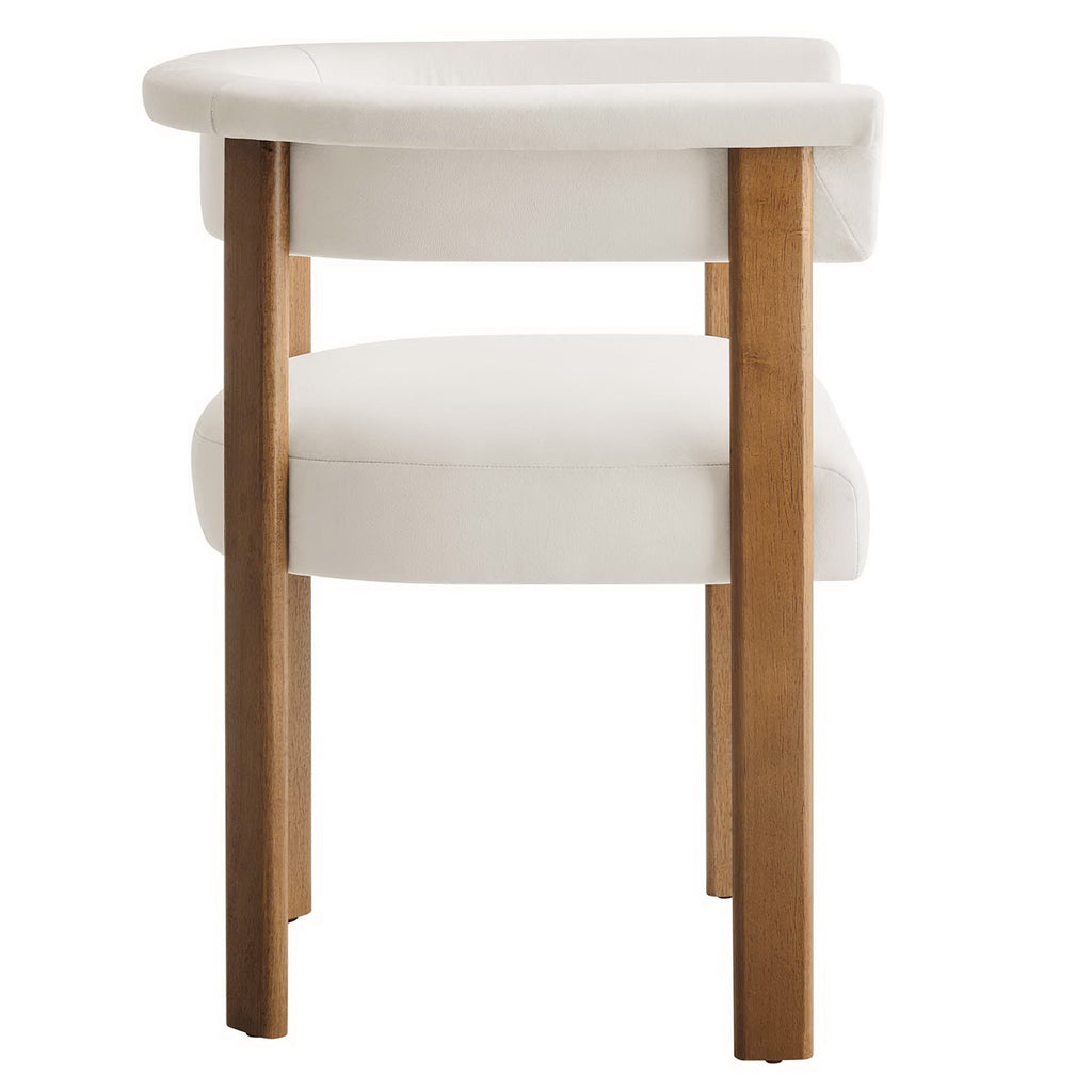 Imogen Performance Velvet Barrel Dining Chairs Set of 2 - Alabaster Deep Brown