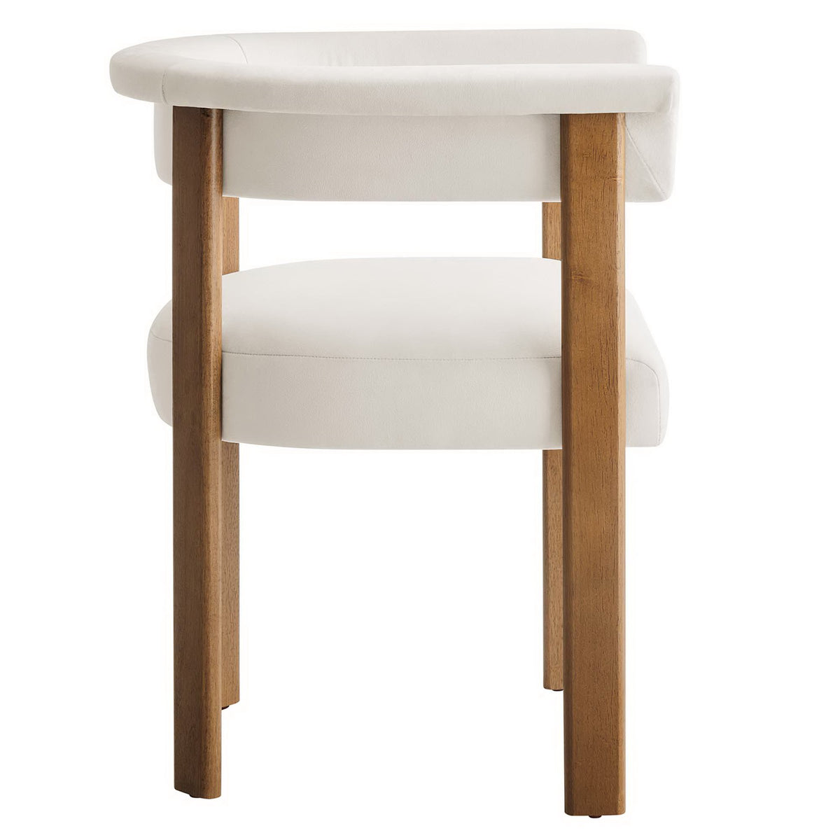 Imogen Performance Velvet Barrel Dining Chairs Set of 2 - Alabaster Deep Brown
