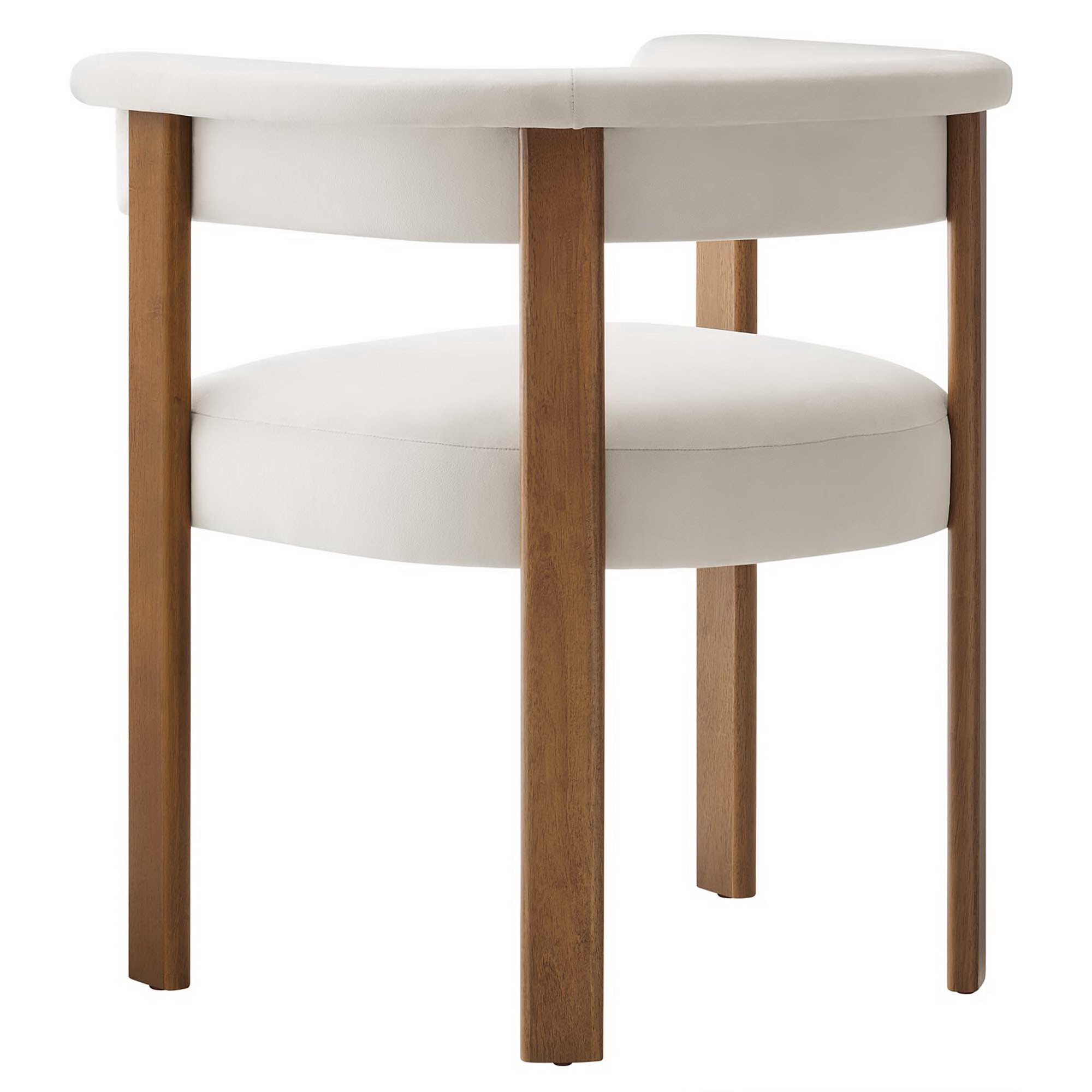Imogen Performance Velvet Barrel Dining Chairs Set of 2 - Alabaster Deep Brown