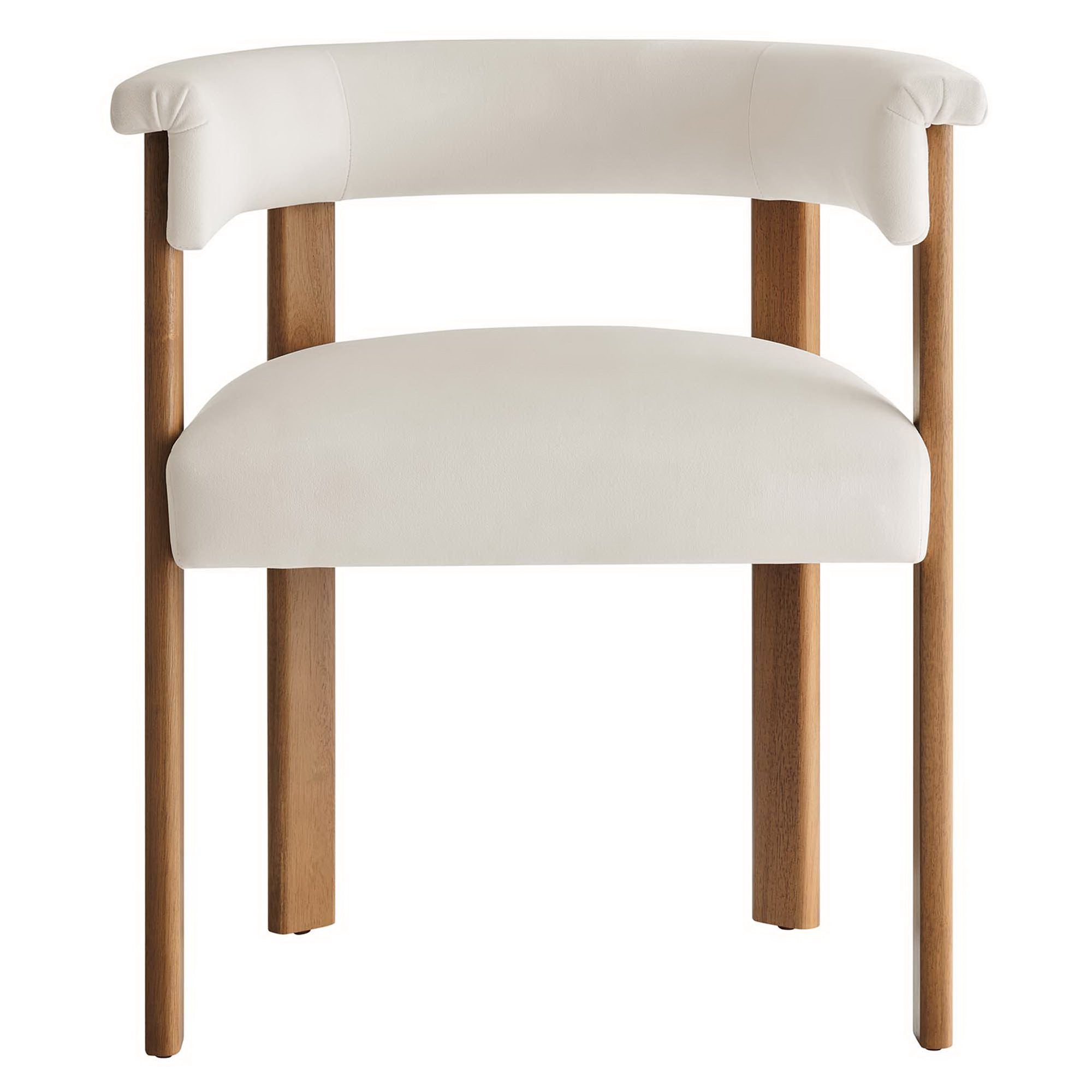 Imogen Performance Velvet Barrel Dining Chairs Set of 2 - Alabaster Deep Brown