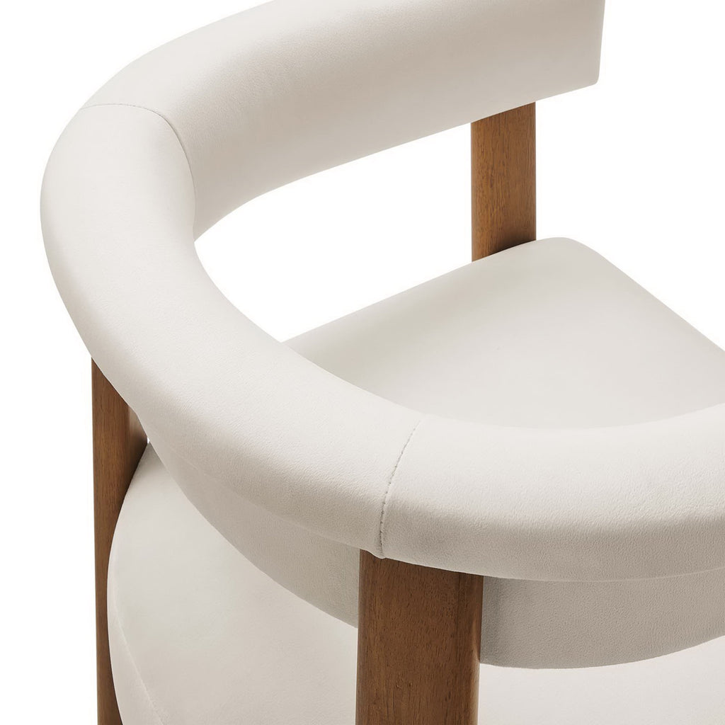 Imogen Performance Velvet Barrel Dining Chairs Set of 2 - Alabaster Deep Brown