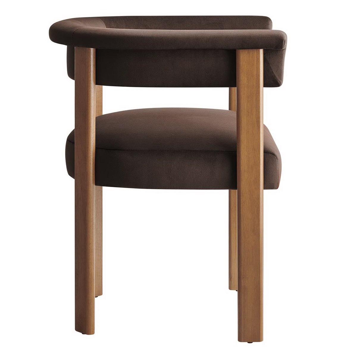 Imogen Performance Velvet Barrel Dining Chairs Set of 2 - Chocolate Brown Deep Brown