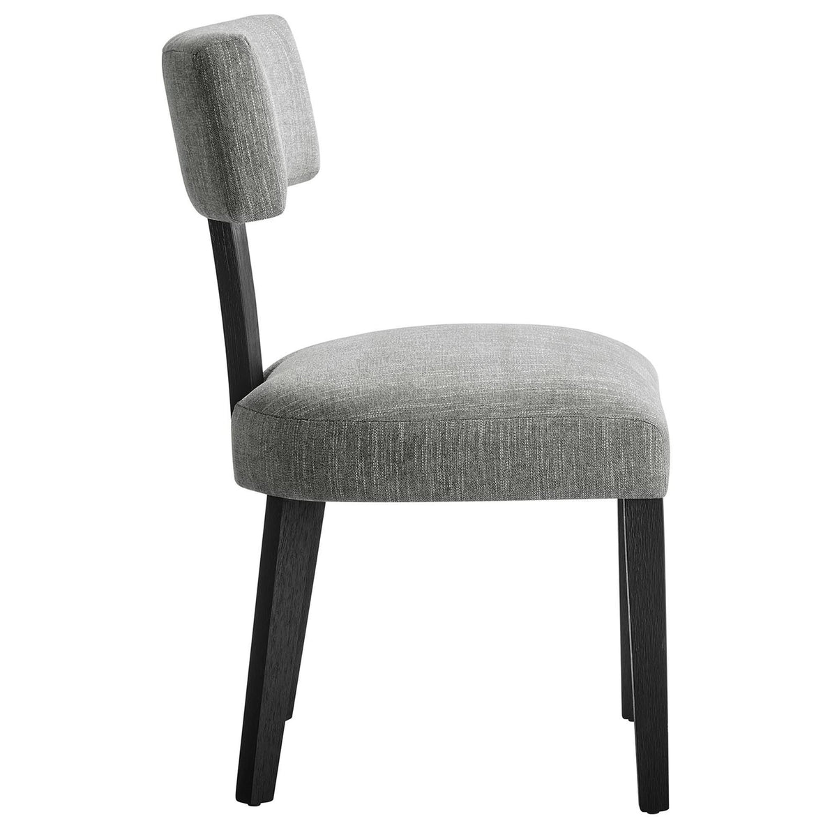 Nalani Fabric Upholstered Dining Chairs Set of 2 - Heathered Weave Gray Black
