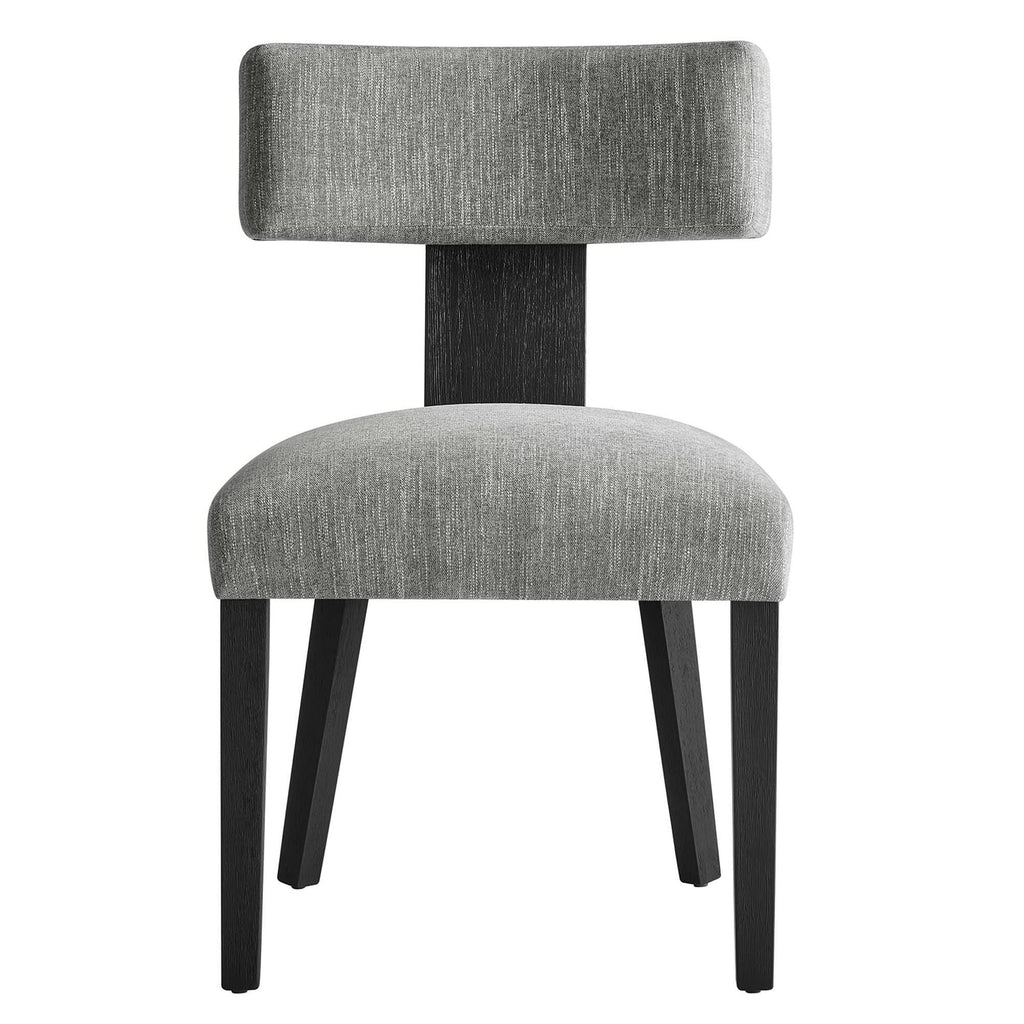 Nalani Fabric Upholstered Dining Chairs Set of 2 - Heathered Weave Gray Black