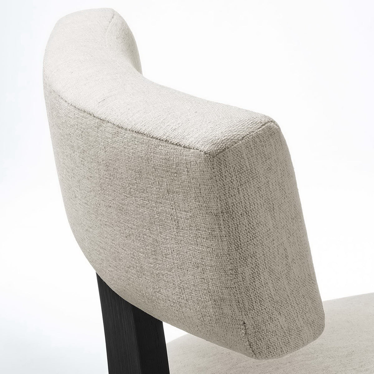 Nalani Fabric Upholstered Dining Chairs Set of 2 - Heathered Weave Ivory Black