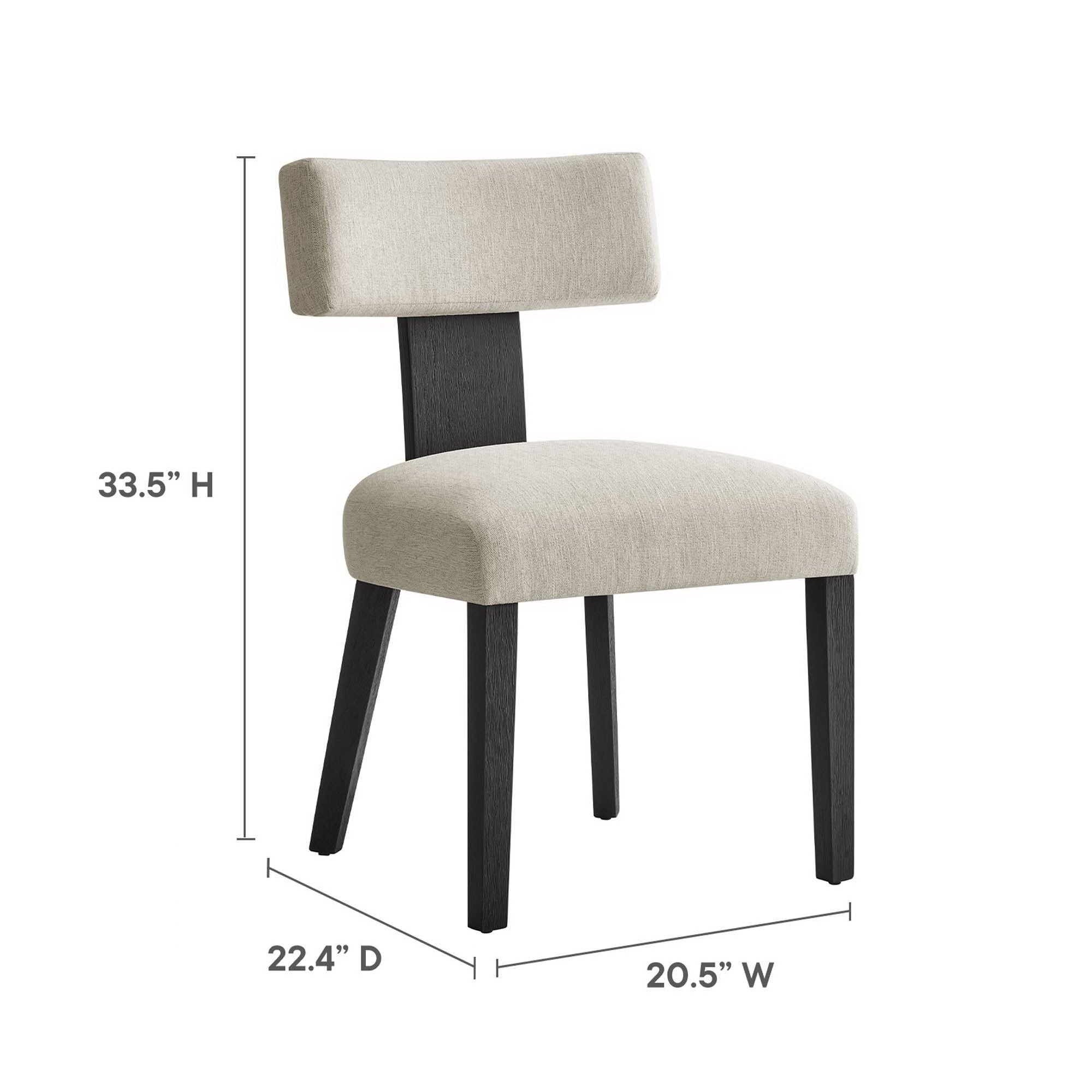 Nalani Fabric Upholstered Dining Chairs Set of 2 - Heathered Weave Ivory Black