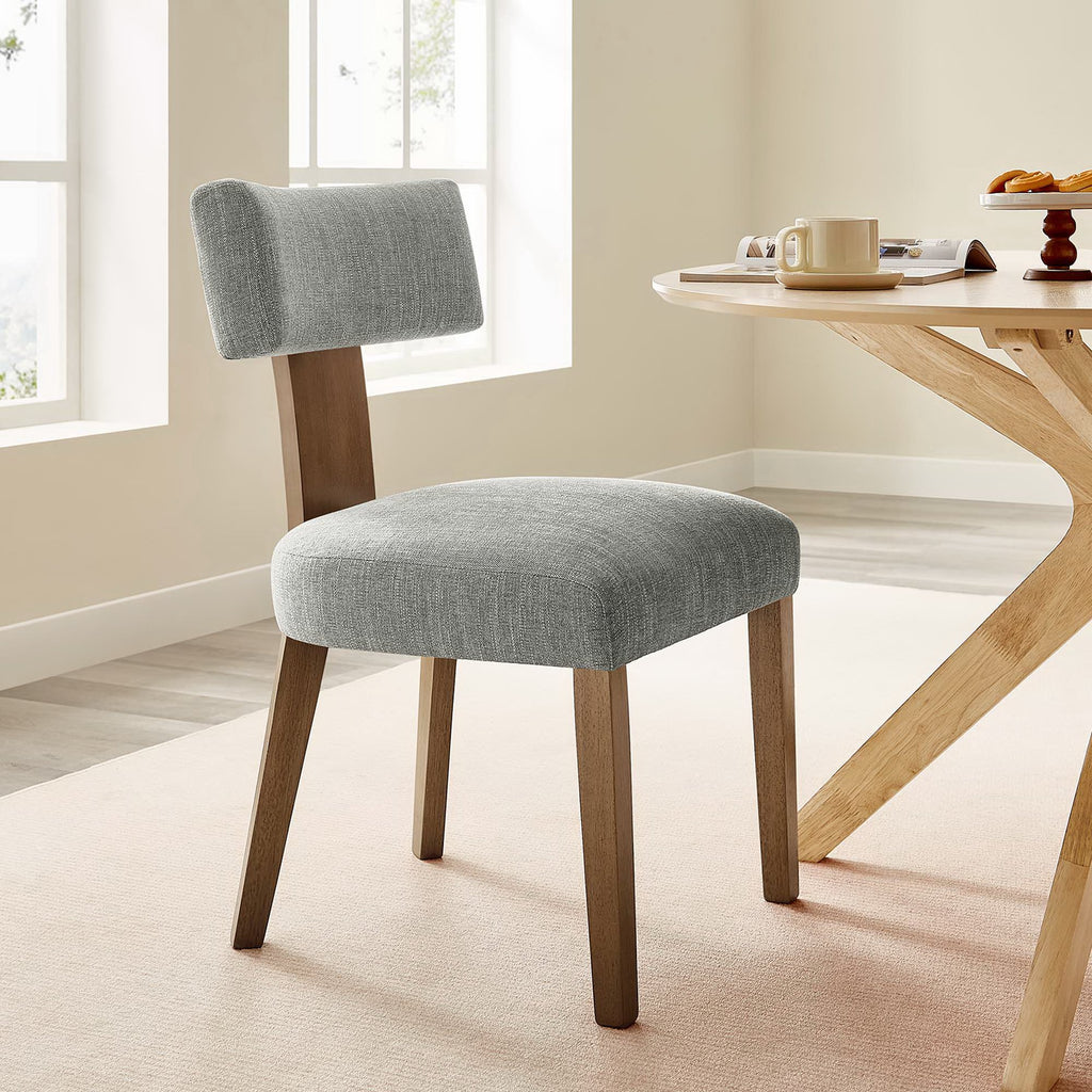 Nalani Fabric Upholstered Dining Chairs Set of 2 - Heathered Weave Wheat Deep Brown
