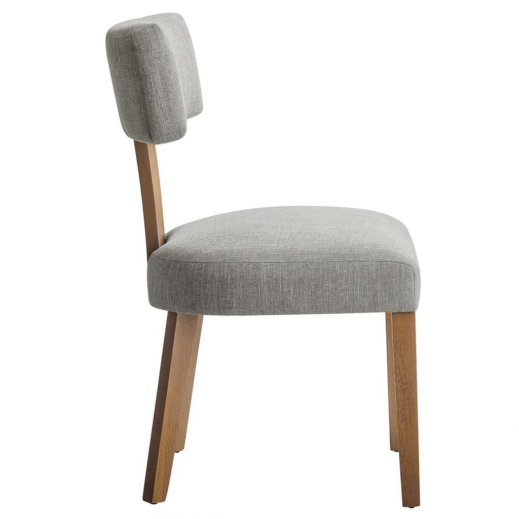 Nalani Fabric Upholstered Dining Chairs Set of 2 - Heathered Weave Wheat Deep Brown