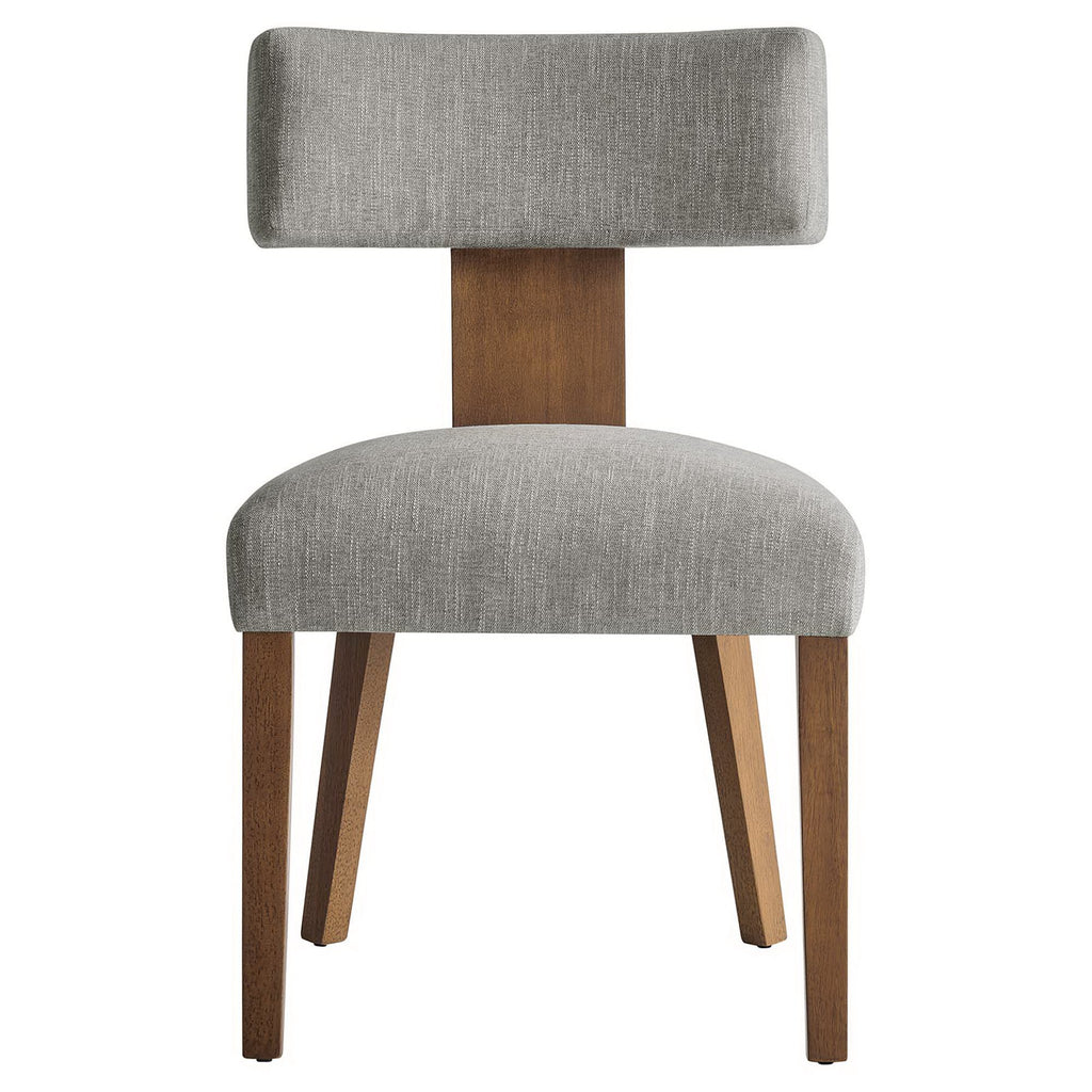 Nalani Fabric Upholstered Dining Chairs Set of 2 - Heathered Weave Wheat Deep Brown