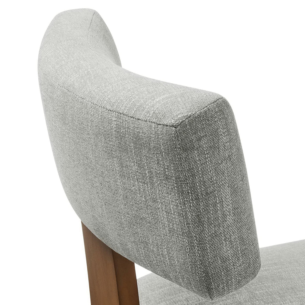 Nalani Fabric Upholstered Dining Chairs Set of 2 - Heathered Weave Wheat Deep Brown