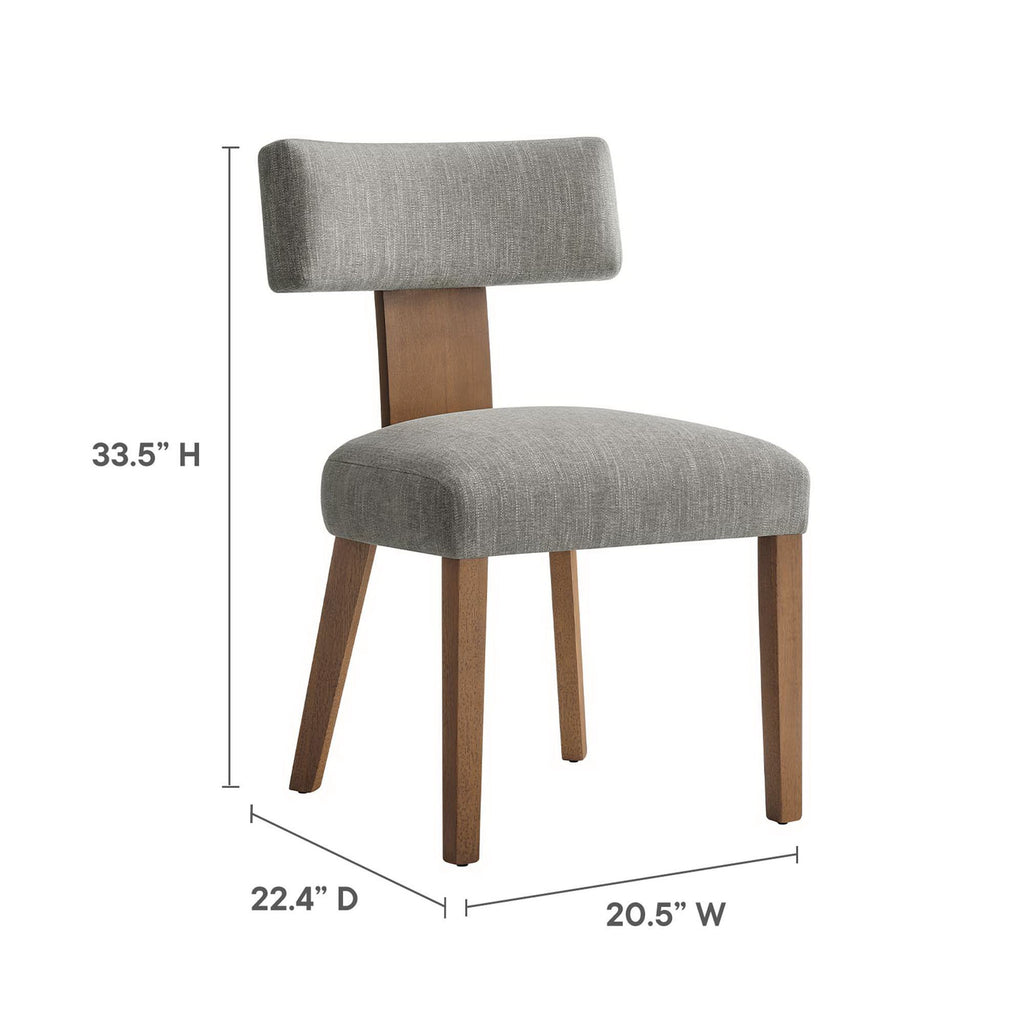 Nalani Fabric Upholstered Dining Chairs Set of 2 - Heathered Weave Wheat Deep Brown