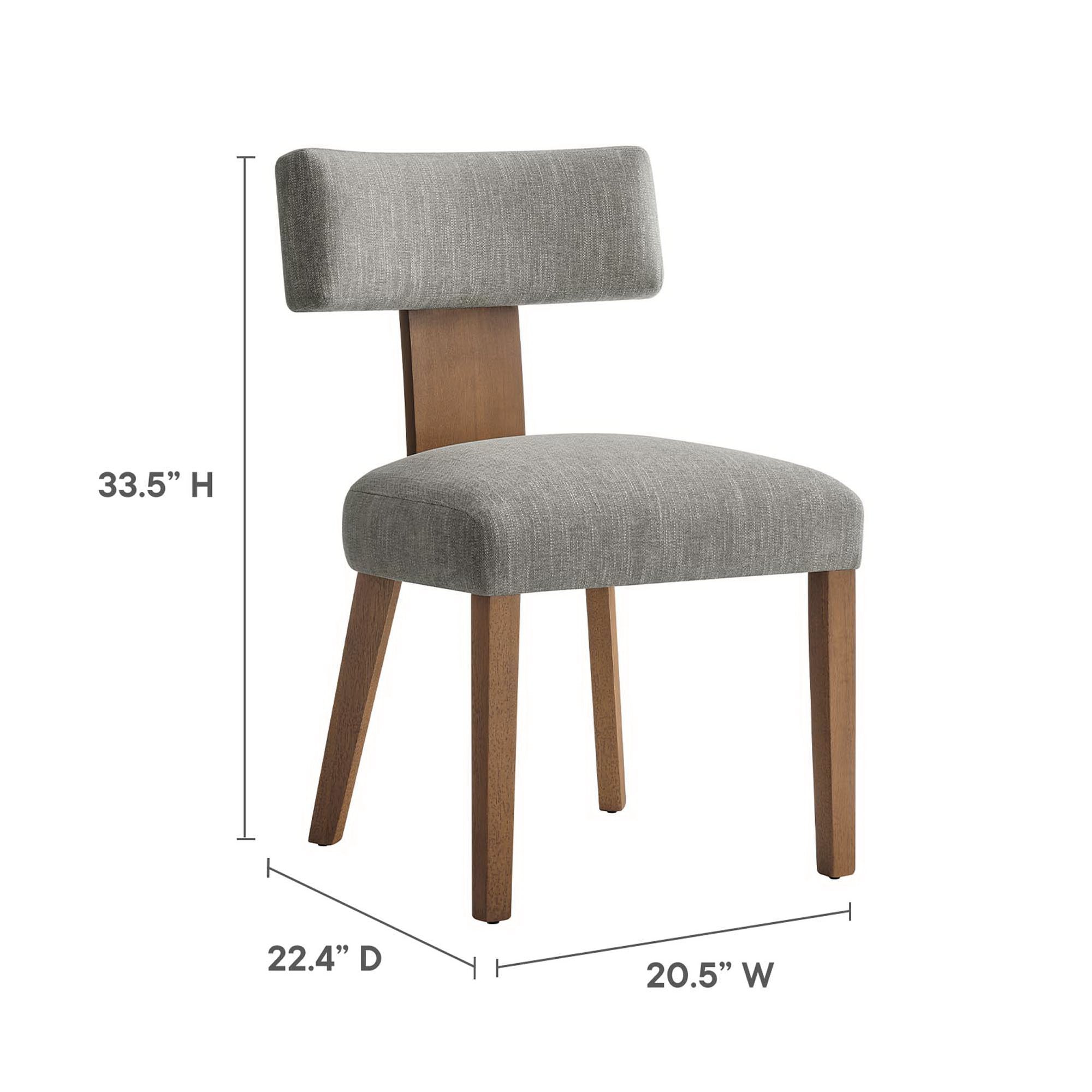 Nalani Fabric Upholstered Dining Chairs Set of 2 - Heathered Weave Wheat Deep Brown