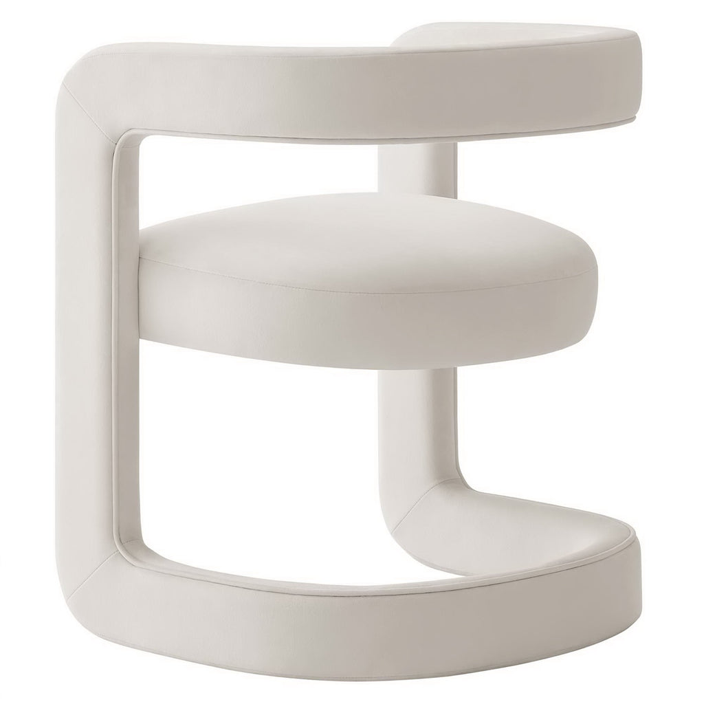 Winslow Performance Velvet Barrel Accent Chair - Alabaster