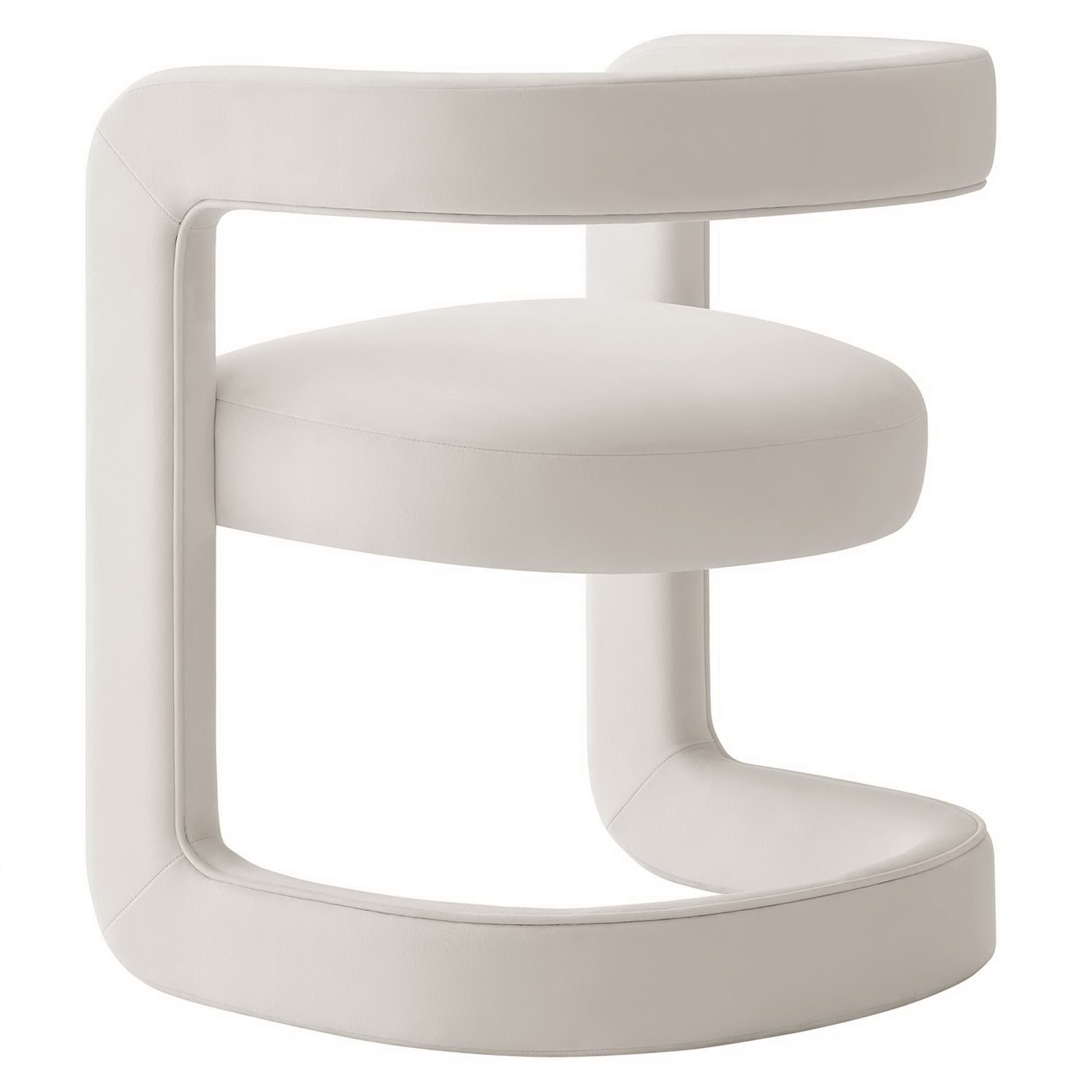 Winslow Performance Velvet Barrel Accent Chair - Alabaster