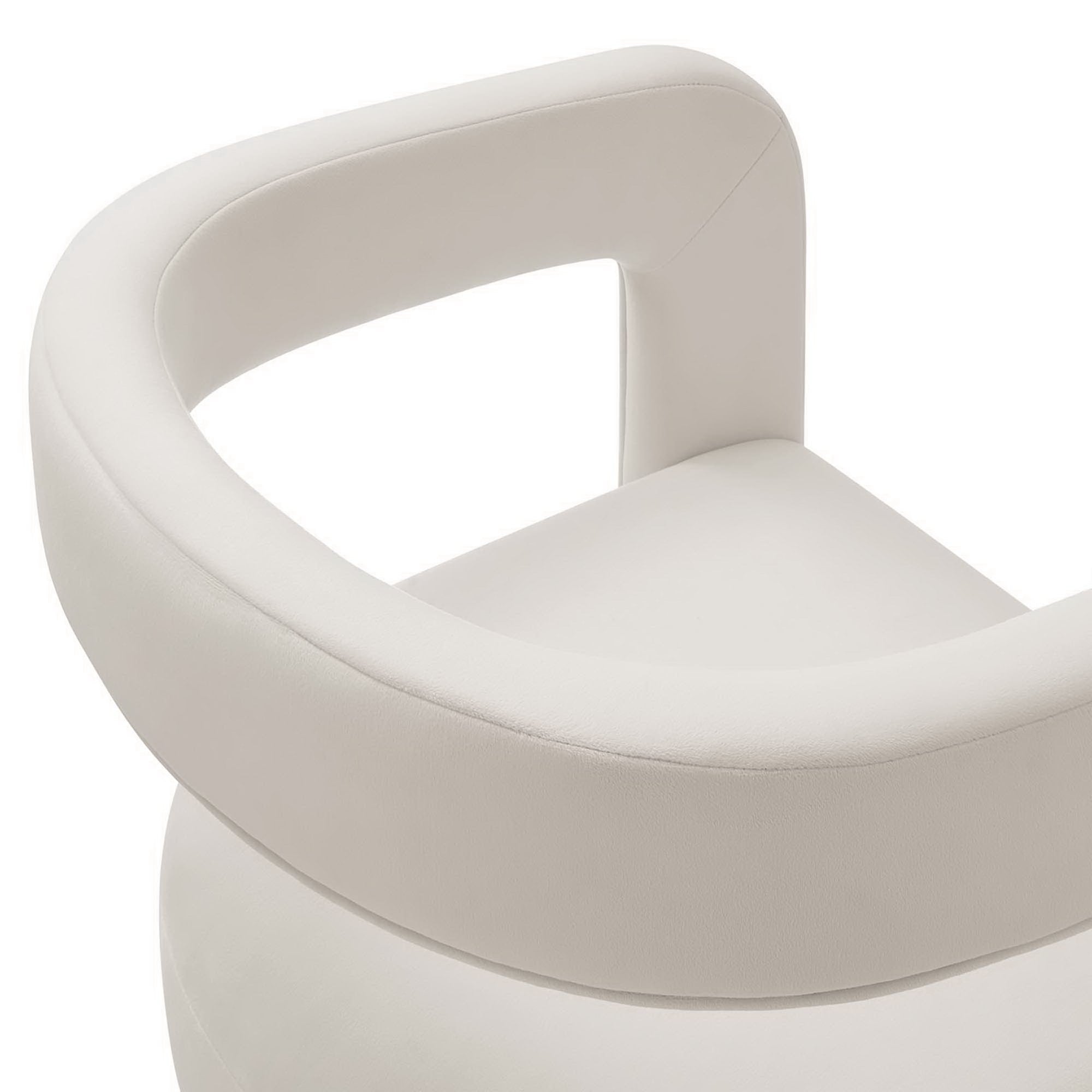 Winslow Performance Velvet Barrel Accent Chair - Alabaster
