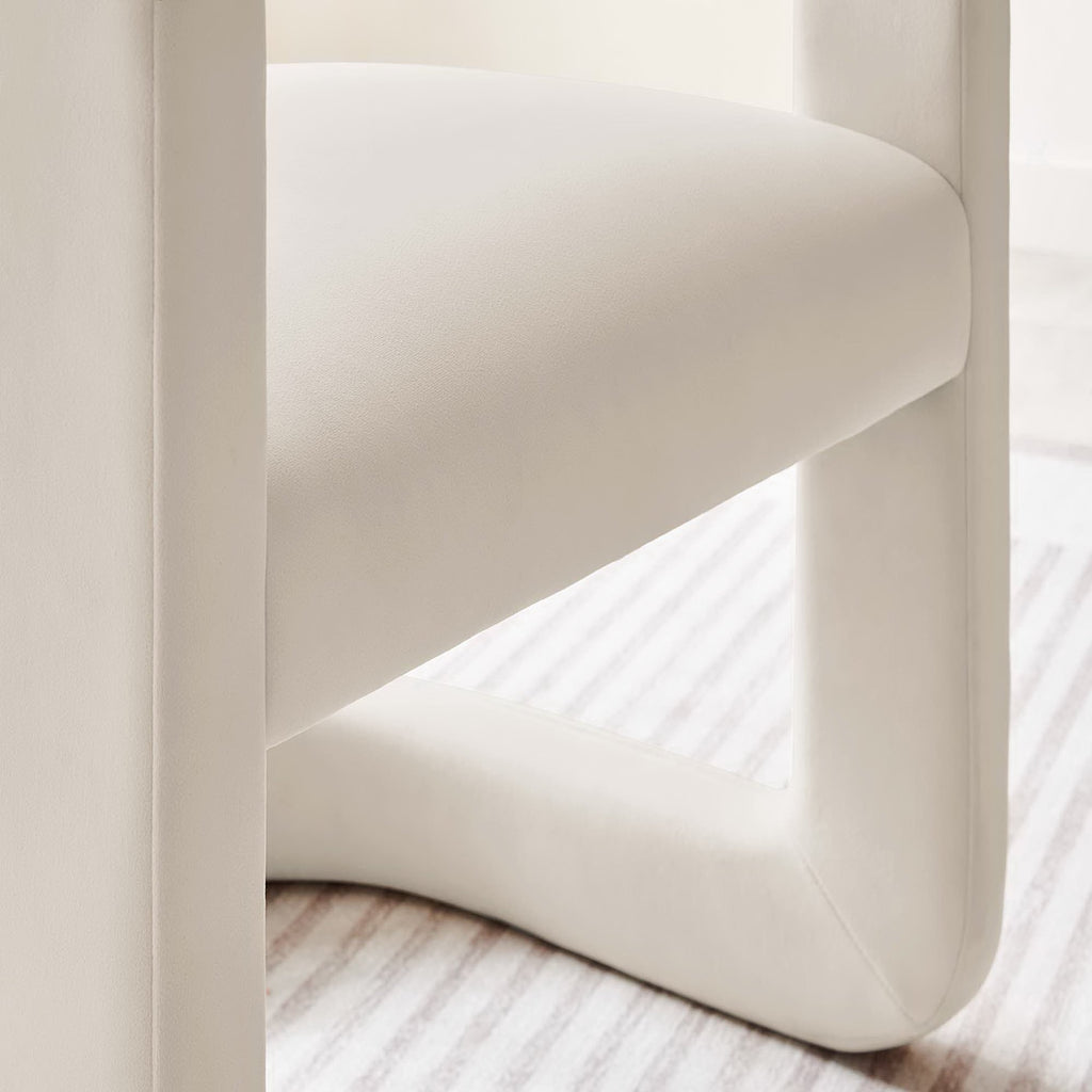 Winslow Performance Velvet Barrel Accent Chair - Alabaster