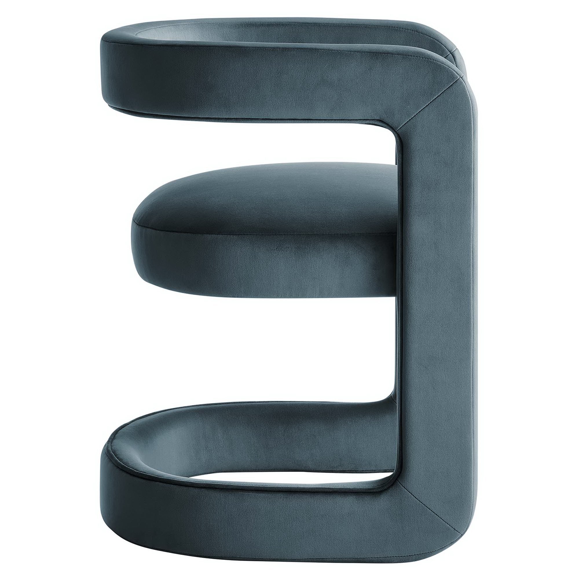 Winslow Performance Velvet Barrel Accent Chair - Cadet Blue