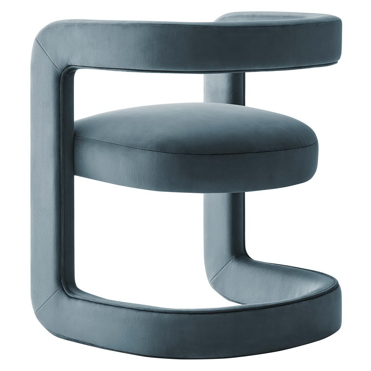 Winslow Performance Velvet Barrel Accent Chair - Cadet Blue