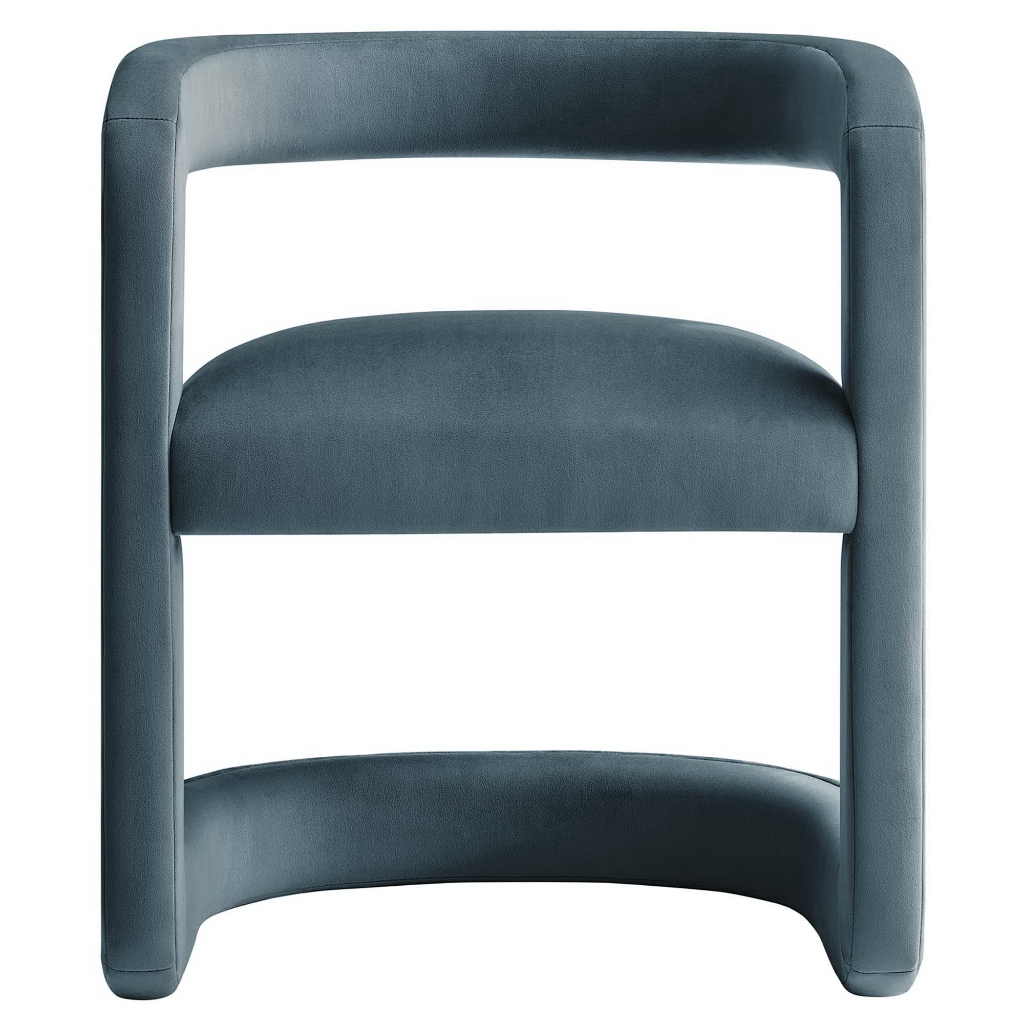 Winslow Performance Velvet Barrel Accent Chair - Cadet Blue
