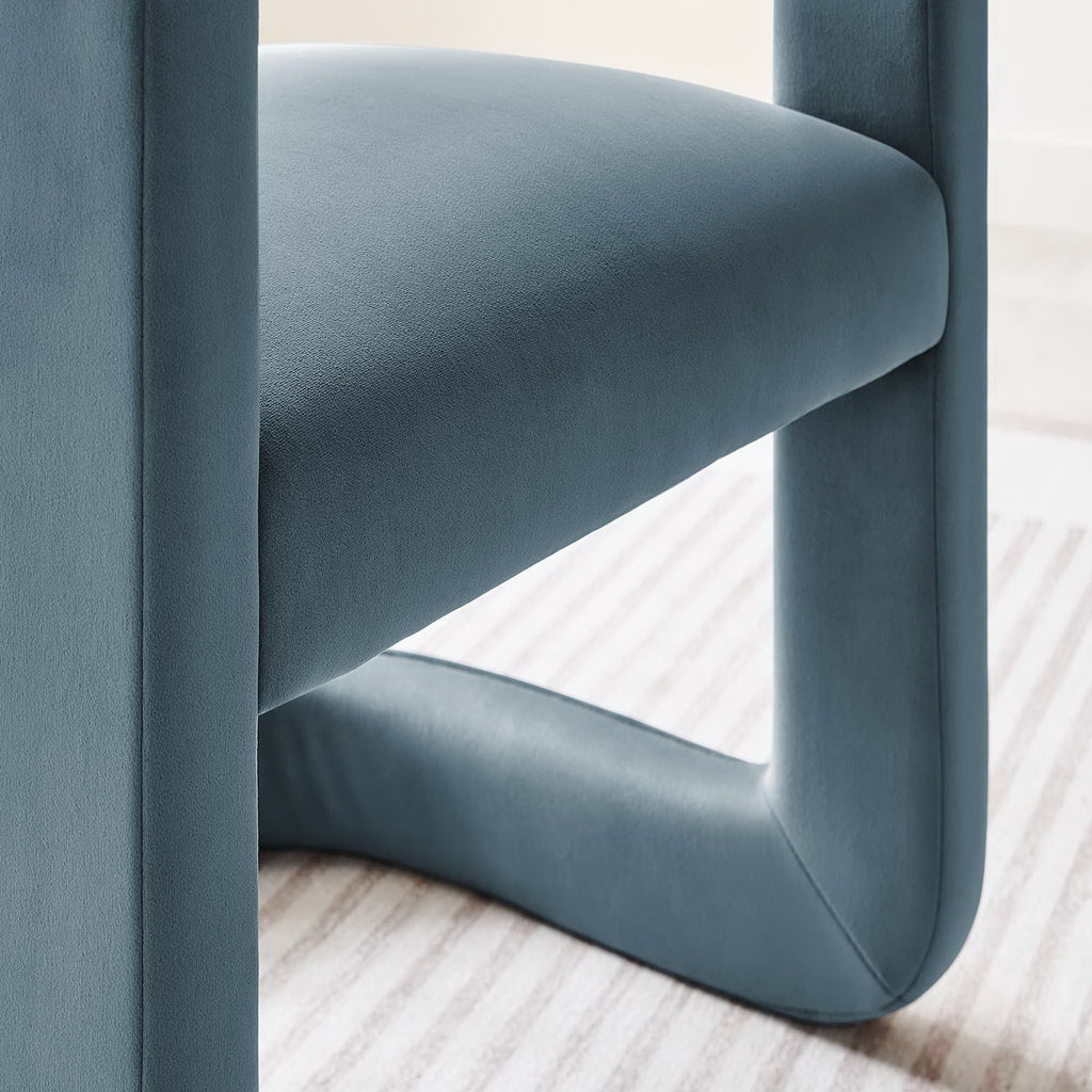 Winslow Performance Velvet Barrel Accent Chair - Cadet Blue