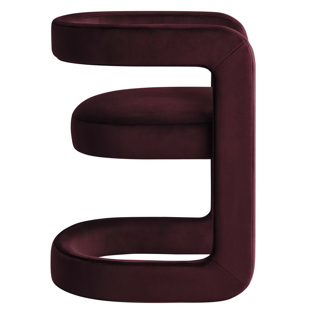 Winslow Performance Velvet Barrel Accent Chair - Mulberry