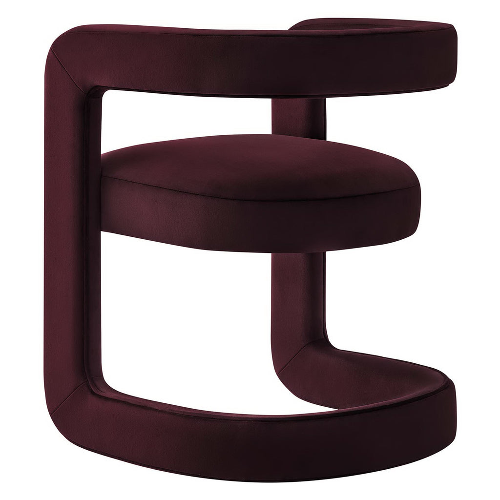 Winslow Performance Velvet Barrel Accent Chair - Mulberry