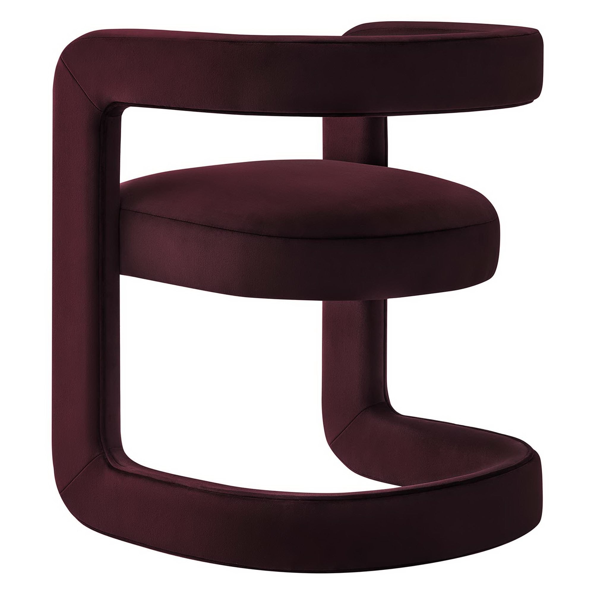Winslow Performance Velvet Barrel Accent Chair - Mulberry