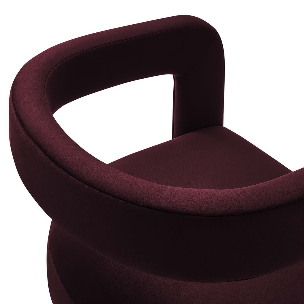 Winslow Performance Velvet Barrel Accent Chair - Mulberry