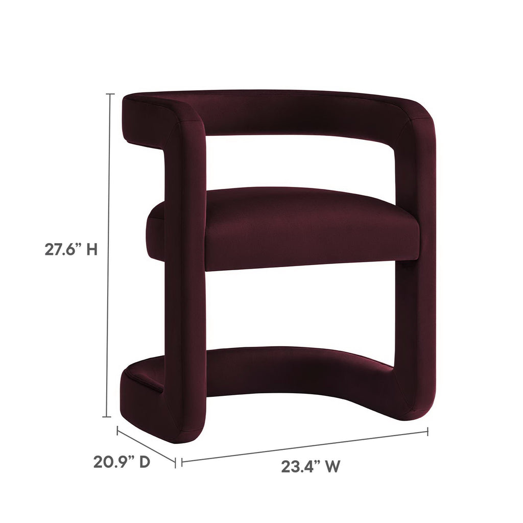 Winslow Performance Velvet Barrel Accent Chair - Mulberry