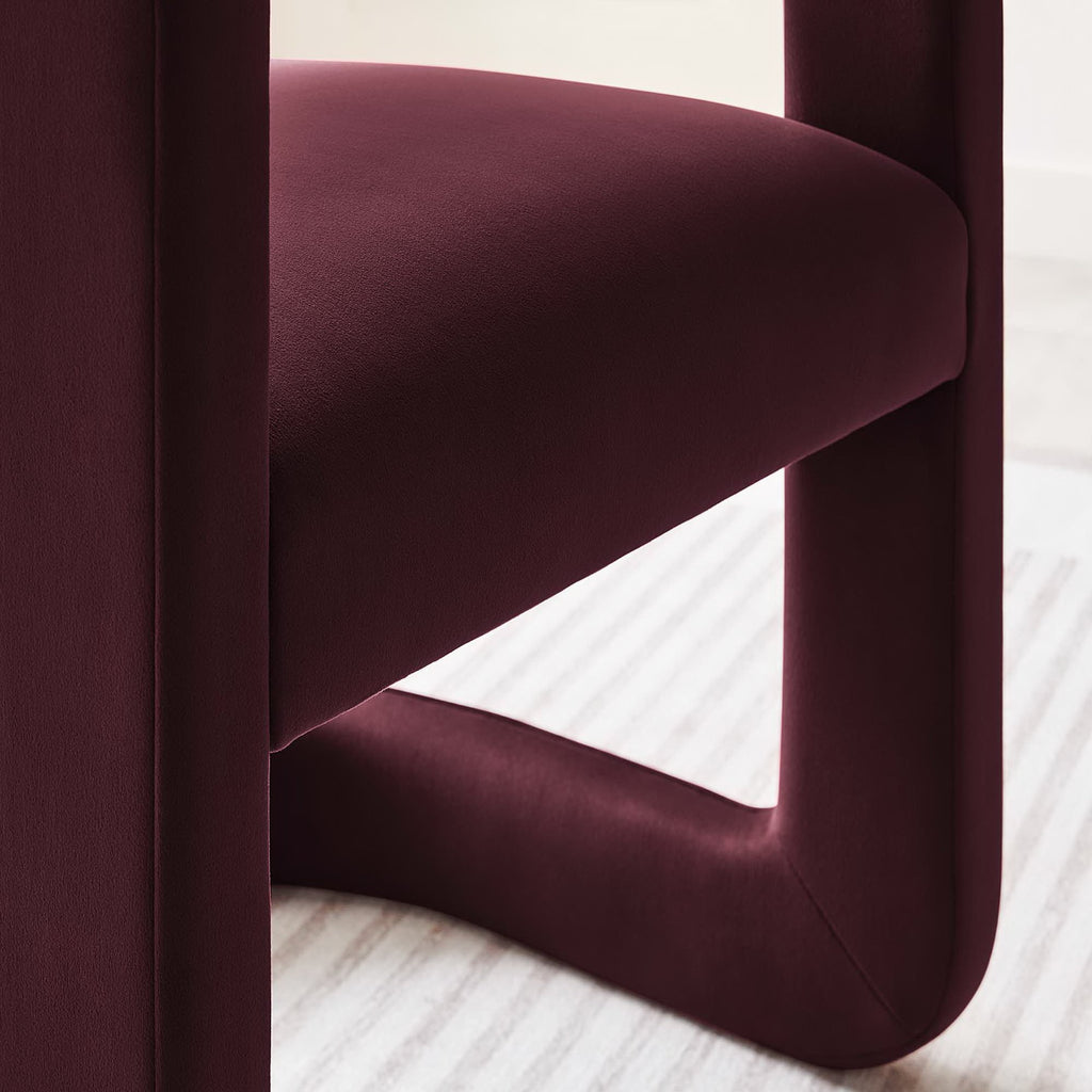 Winslow Performance Velvet Barrel Accent Chair - Mulberry