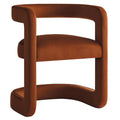 Winslow Performance Velvet Barrel Accent Chair - Rust