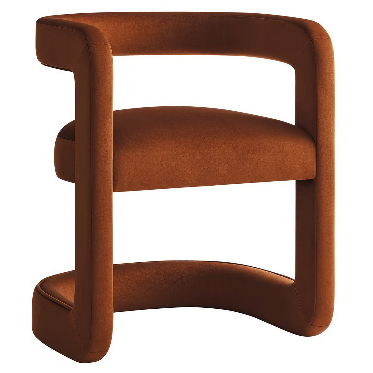 Winslow Performance Velvet Barrel Accent Chair - Rust