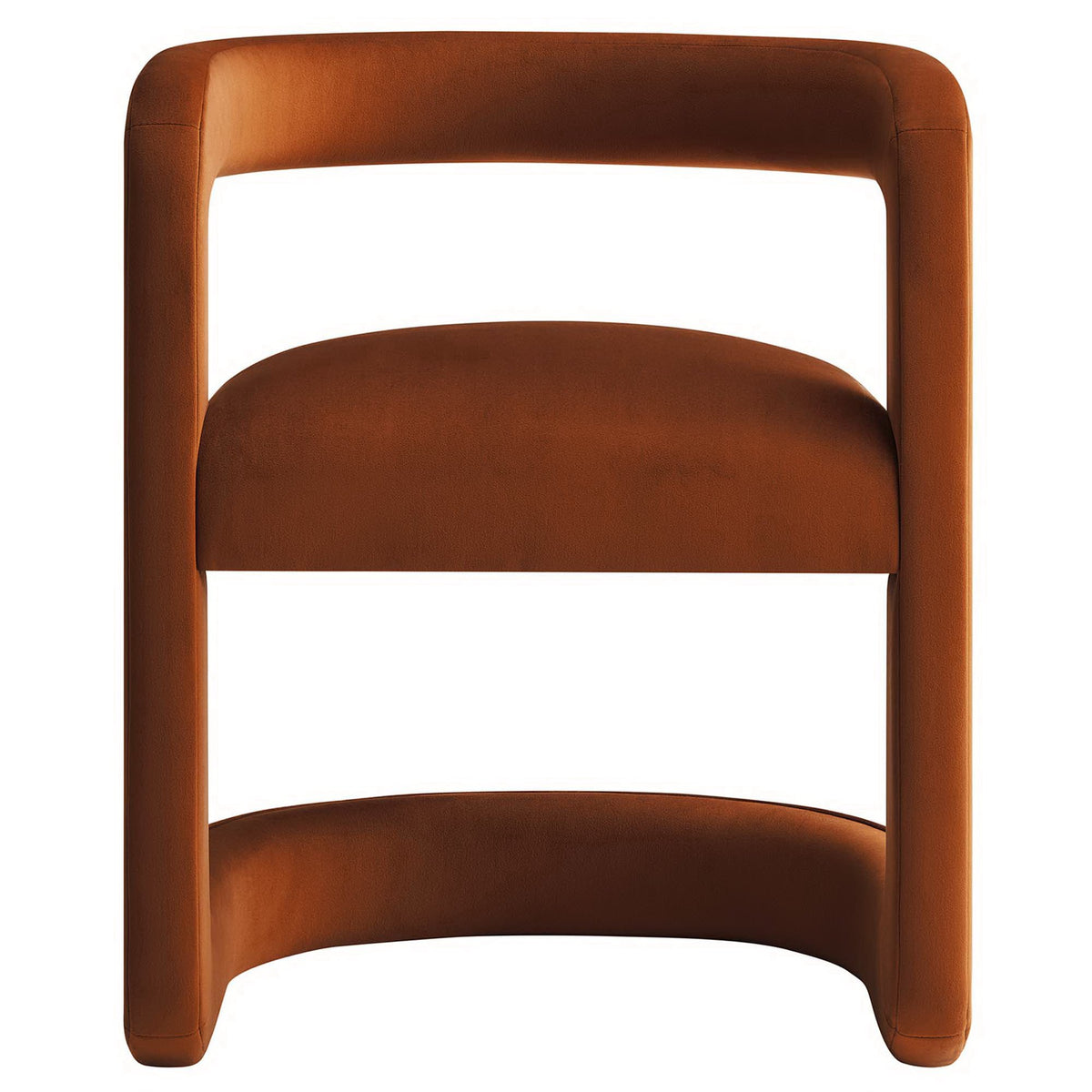 Winslow Performance Velvet Barrel Accent Chair - Rust
