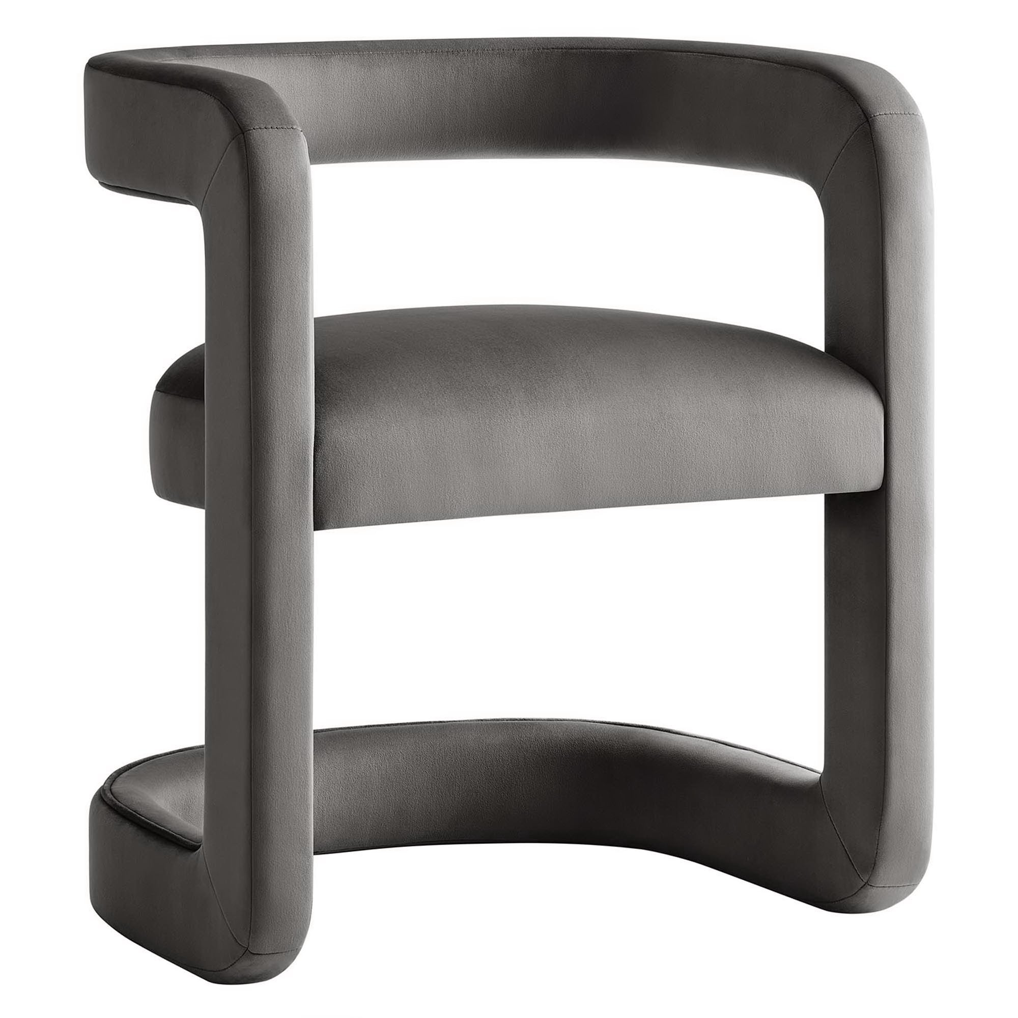 Winslow Performance Velvet Barrel Accent Chair - Storm Gray