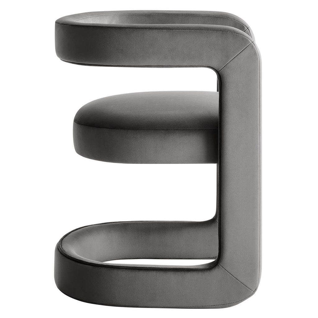 Winslow Performance Velvet Barrel Accent Chair - Storm Gray