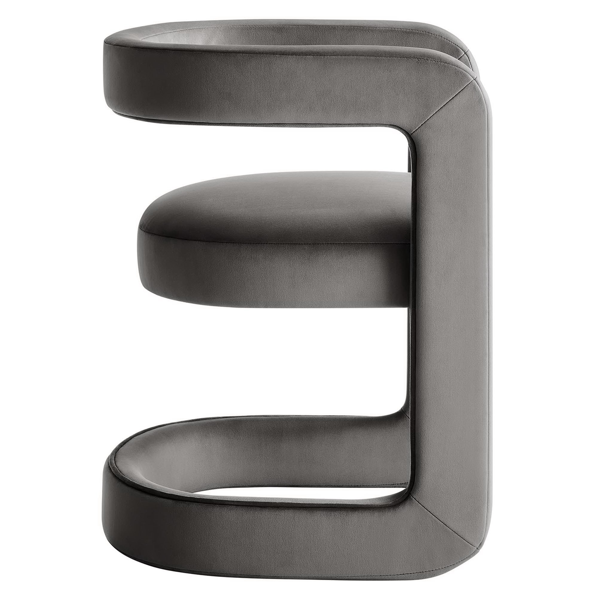 Winslow Performance Velvet Barrel Accent Chair - Storm Gray