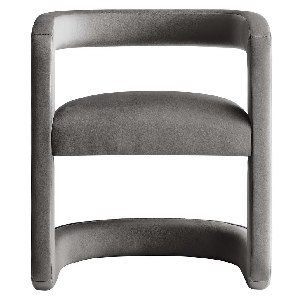 Winslow Performance Velvet Barrel Accent Chair - Storm Gray