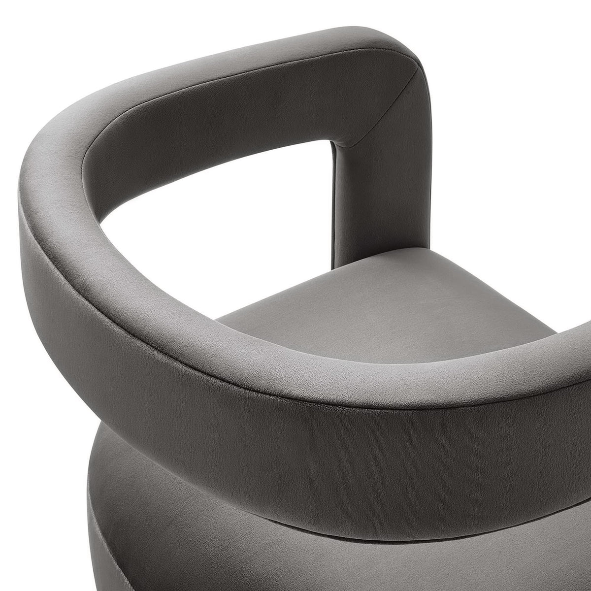 Winslow Performance Velvet Barrel Accent Chair - Storm Gray